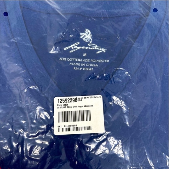 Legendary Whitetails Deer Top Cozy Cabin Lounge Tee Long Sleeve PJ Blue Size M - Picture 6 of 8